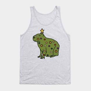 Funny Christmas Tree Capybara Tank Top